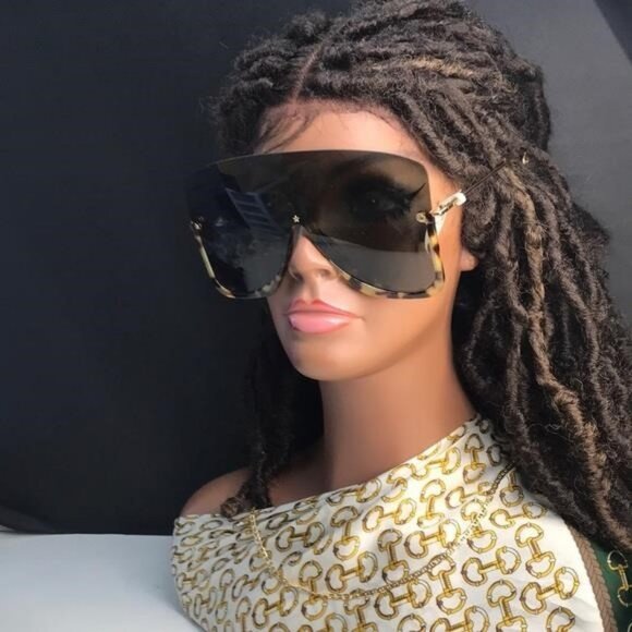 Authentic Gucci GG0540S 002 Havana Grey Shield Sunglasses – New 🔥 - Picture 1 of 11